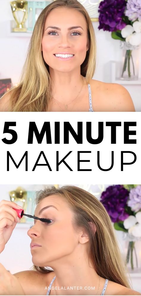 Only have 5 minutes to get ready?  No problem!  Here’s my quick & easy makeup look that I do when I have 5 minutes to get ready in the morning! Angela Lanter #AngelaLanter #beautytutorial #easymakeup #quicktutorial Quick Makeup Routine, Natural Video, Fast Makeup, Back To School Makeup, Angela Lanter, 5 Minute Makeup, Morning Makeup, Makeup For Moms, Makeup Easy