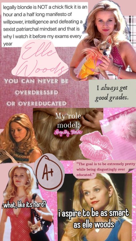 Elle Woods my role model 💗✨ Elle Woods Graduation Speech, Elle Woods Morning Routine, Elle Woods Vision Board, Elle Woods School Aesthetic, Black Elle Woods, Elle Woods Bedroom, Elle Woods Hairstyles, Elle Woods Style, Elle Woods Inspiration