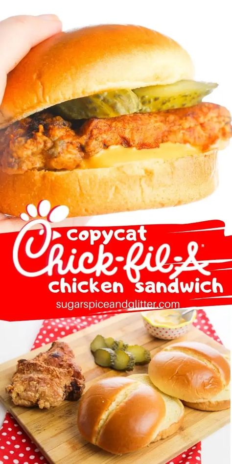 How to make the perfect Chickfila fried chicken sandwich, perfect for BBQs, parties or a special family meal - for way cheaper than hitting the drive-thru! Friend Chicken Sandwich, Kfc Chicken Sandwich, Filet Sauce, Chickfila Sauce, Chik Fil A Chicken, Chickfila Chicken, Chicken Sandwich Sauce, Chick Fil A Sandwich, Chicken Breast Sandwich