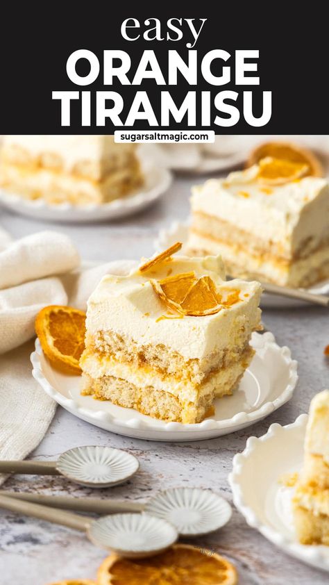 Orange Tiramisu Recipe, Citrus Tiramisu, Italian Trifle, Orange Tiramisu, Christmas Tiramisu, Orange Trifle, Dessert Orange, Creamy Dessert Recipes, Italian Desserts Easy