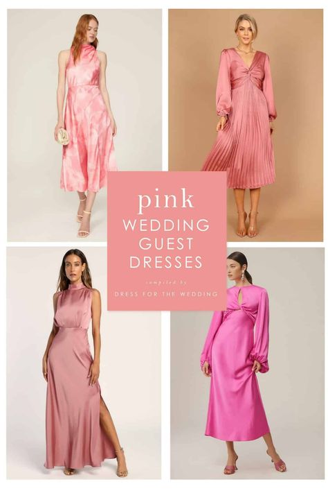 Discover the best pink dresses to wear to a wedding. We've picked an array of the prettiest blush, coral, and mauve dresses. Whether you're attending a formal affair or a semi-formal event, this collection of midi and maxi dresses will make you one of the best-dressed guests #pinkdress #weddingguest #dresses #springwedding #mididress Coral Dress Outfit Wedding Guest, Elegant Nails For Wedding, Pink Dresses For Wedding, Nails For Wedding Guest, Pink Semi Formal, Coral Dress Outfit, Nails For Wedding, Semi Formal Outfits For Women, Mauve Dresses