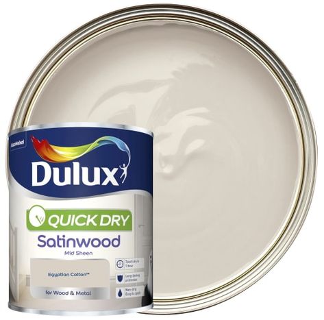 Dulux Qd Satinwood Egyptian Cotton 750ml Room Colour Ideas, Chic Shadow, Cotton Painting, Dulux Paint, Eggshell Paint, Polished Pebble, Gloss Paint, Paint Brands, Colour Combos