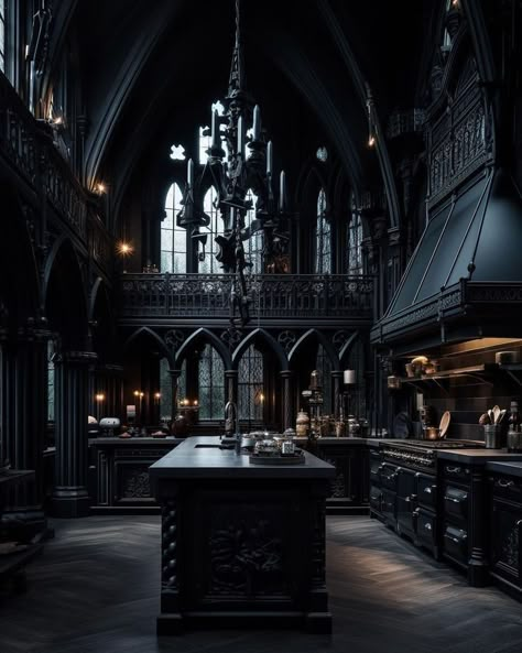 Gothic Restaurant, Gothic Victorian House Interior, Gothic Style House, Gothic House Interior, Gothic Kitchen Ideas, Victorian Gothic House, Gothic Victorian House, Dark Homes, Gothic Interior Design