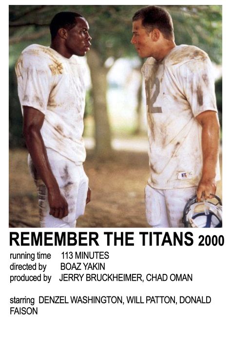 Remember The Titans Movie, Remember The Titans, Movie Collage, Iconic Movie Posters, Best Movie Posters, Great Movies To Watch, Sports Movie, Polaroid Poster, The Titans