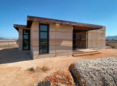 Rammed earth family home built for under $80K in Mexico Burnt Timber, Central Park View, Earth House, Rammed Earth Homes, Houses In Mexico, Passive Cooling, Open Architecture, Rammed Earth Wall, Studio Build