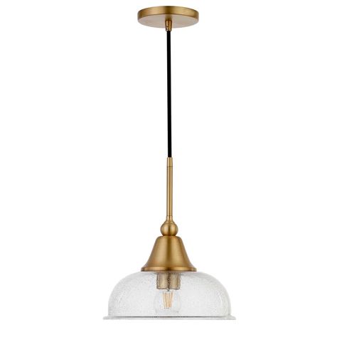 Longshore Tides Rufus 1 - Light Single Dome Pendant & Reviews | Wayfair Seeded Glass Pendant, Traditional Pendant, Farmhouse Glam, Modern Farmhouse Kitchen, Traditional Pendant Lighting, Gold Fixtures, Traditional Dining Room, Cfl Bulbs, Mini Pendant Lights