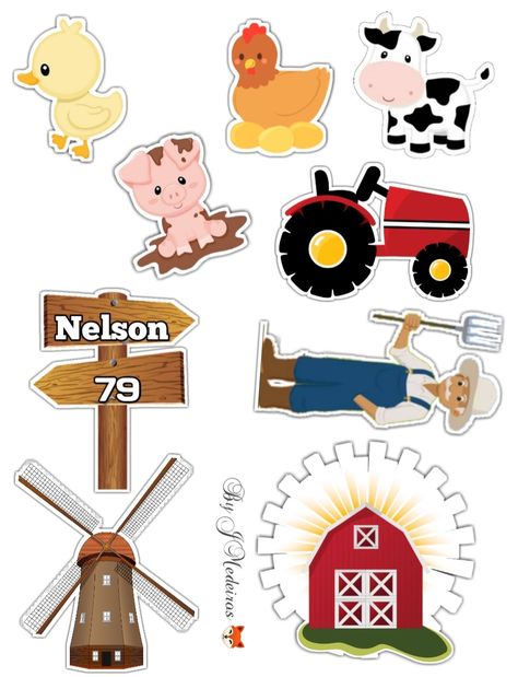 Farm Theme Cake Topper Printable, Farm Cake Topper Printable, Farm Cake Topper, Cake Topper Printable, Photo Cake Topper, Royal Icing Transfers, Farm Cake, Birthday Cake Topper Printable, Farm Party