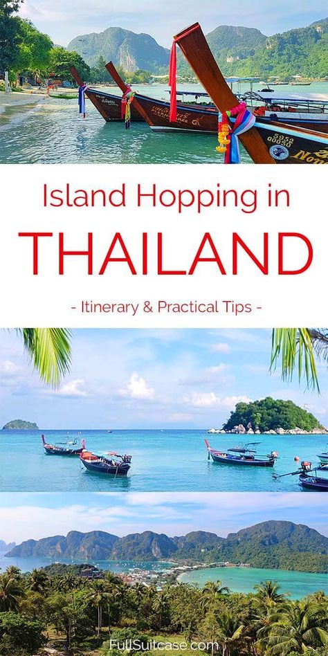 All you may want to know about island hopping in Thailand - best islands and places to visit, itinerary, and practical tips for your trip to southern Thailand. Find out! #thailand #thailandislandhopping #thailandtrip #thailanditinerary #souththailand Thailand Island Hopping, Thailand Itinerary, Thailand Vacation, Thailand Adventure, Thailand Backpacking, Thailand Travel Tips, Thailand Travel Guide, Ao Nang, Visit Thailand