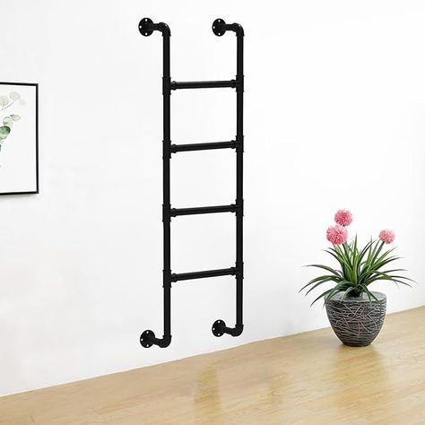 Wall Mounted Metal Step Ladder for Home Loft，Black Wrought Iron Height Entrance Egress Ladder Heavy Duty Bunk Bed Ladder，Renmlion Multi-function Climb Ladder - Loads 330lbs(1.1m/3.6ft/43 in) - Amazon.com Bed Ladder, Bunk Bed Ladder, Metal Steps, Office Patio, Step Ladder, Mountain Home, Mountain House, Bunk Bed, Bunk Beds