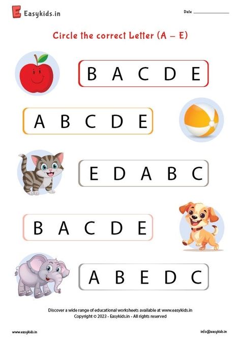 Circle The Correct Alphabet Worksheet, Circle The Same Letter Worksheet, Circle The Letter Worksheets, Alphabet Recognition Worksheets, Circle The Correct Letter Worksheet, Nursery English Worksheet, Phonics Games Kindergarten, Capital Letters Worksheet, Nursery School Activities