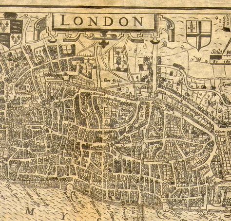 London Tudor London, London Clothes, Secret Hideaway, London Map, Topo Map, Old Maps, Old London, Antique Maps, Vintage London