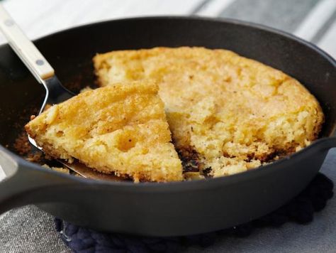 Cornbread with Honey Butter Honey Butter Cornbread Recipe, Honey Butter For Cornbread, Skillet Honey Cornbread Recipe, Ina Garten Brown Butter Skillet Cornbread, Michael Symon Cornbread, Honey Butter Recipe, Michael Symon, Tv Food, Healthy Grilling