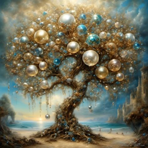 Crystal Orb, Magical Tree, Apple Art, Cafe Logo, Crystal Tree, Fantasy Map, Art Generator, Free Fun, Online Painting