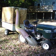 Riding Lawn Mower Attachments, Lawn Vacuum, Lawn Mower Repair, Lawn Mower Storage, Pergola Pictures, Tractor Idea, Garden Rake, Diy Lawn, Diy Leaves