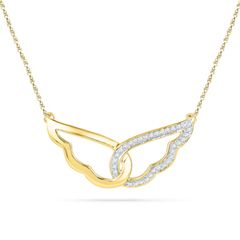 0.13 CT. T.W. Diamond Wings Necklace in 10K Gold - Peoples Jewellers Diamond Angel, Necklace Styles, Wings Necklace, Diamond Bar Necklace, Solitaire Diamond Pendant, Diamond Solitaire Necklace, Peoples Jewellers, Wing Necklace, Diamond Bar