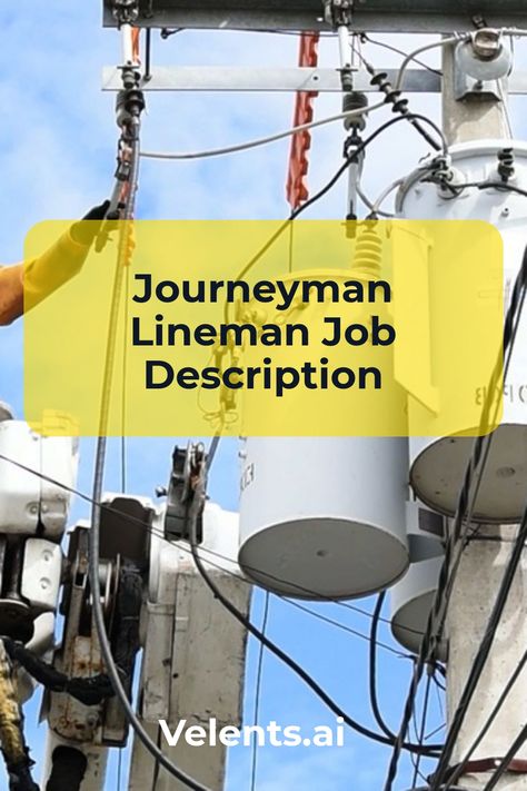 Journeyman Lineman Job Description template includes a detailed overview of the key requirements, duties, responsibilities, and skills for this role. It's optimized for posting on online job boards or careers pages and easy to customize this template for your company. Journeyman Lineman, Electrical Lineman, Electrical Maintenance, Job Description Template, Construction Activities, Electrical Work, New Employee, Hiring Process, Equal Opportunity