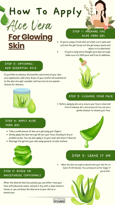 How To Apply Aloe Vera For Glowing Skin, Glowing skin, Natural Remedy for glowing skin Aloe Vera Benefits, Aloe Vera For Skin, Pure Aloe Vera Gel, Fresh Aloe Vera, Clear Healthy Skin, Natural Face Skin Care, Essential Oils For Skin, Perfect Skin Care Routine, Beauty Tips For Face