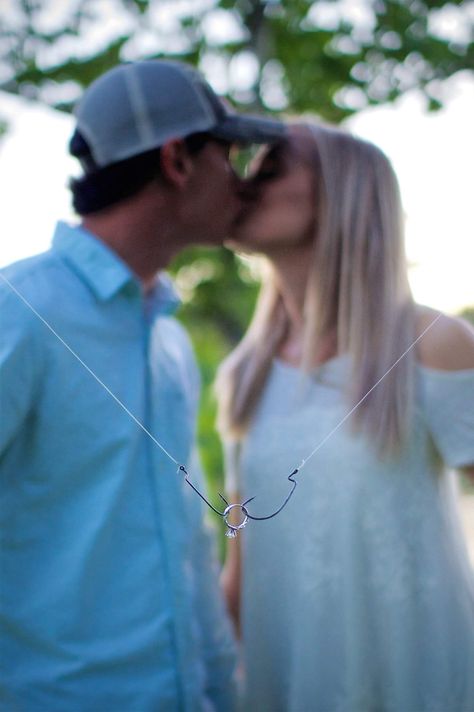 Fishing Photo Shoot Couple, Ice Fishing Engagement Photos, Fishing Couple Photoshoot, Fishing Proposal Ideas, Fishing Pictures Photography, Fishing Couple Pictures, Engagement Photos Fishing, Fishing Wedding Ideas, Fishing Engagement Pictures