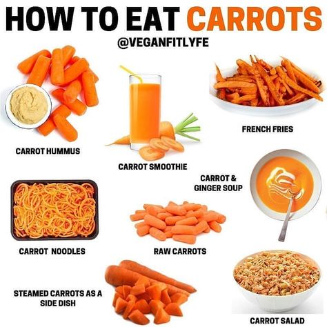 Nutrition Guide on Instagram: “How to Eat Carrots 💚💪 . Tag someone who needs to see this🙏✔ Follow us (@NutritionsTutorial) for the best daily Health & Calorie Intake…” Carrot Noodles, Steamed Carrots, Carrot Smoothie, Carrot Ginger Soup, Raw Carrots, Carrot Salad, Nutrition Guide, Healthy Smoothie, Calorie Intake