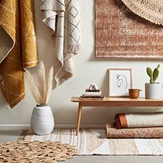 Living Room | Temple & Webster Carpet Display, Ikea 2021, Statement Rug, Boho Interior, Blackbird, Rug Shapes, Flat Weave Rug, Boho Stil, Cotton Rug