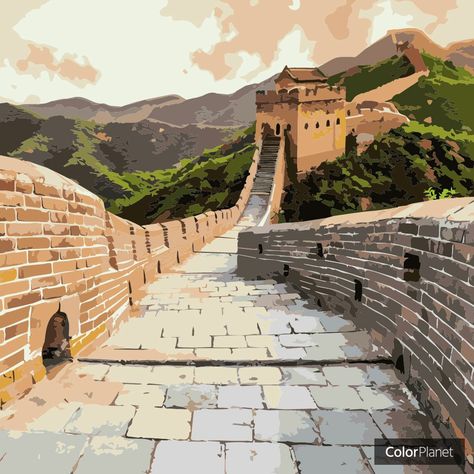 Coloring great wall of china pictures with game oil painting colorplanet China Pictures, Oil Painting App, Oil Painting Supplies, Building Painting, Around The World In 80 Days, Coffee Painting, Scenery Paintings, Boat Painting, Great Wall Of China