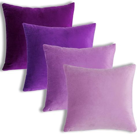 Amazon.com: Yonous Purple Combo Set Throw Pillow Covers, Premium Velvet Soft Square Cushion Cases, Decorative Pillows for Sofa Bedroom Car, Set of 4, 20x20 Inch : Home & Kitchen Purple Couch, Pillows For Sofa, Purple Throw, Purple Throw Pillows, Purple Pillows, 1st Apartment, Apt Ideas, Car Set, Designer Throw Pillows