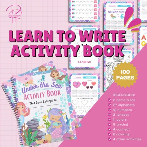 Dive into an Ocean of Fun with Our Under the Sea Themed Activity Book! Help your little ones develop a love for learning with exciting underwater adventures! This jam-packed activity book is brimming with colorful worksheets designed to: ✅ Spark creativity and imagination ✅ Boost fine motor skills through letter tracing ✅ Improve literacy in a fun and engaging way Perfect for toddlers, preschoolers, and kindergarteners! Here's what makes this activity book a treasure: ✅ 100+ pages of engag... My Busy Books, Kids Handwriting Practice, Sea Activities, Preschool Workbooks, Kids Handwriting, Name Tracing, Letter Tracing, Spark Creativity, Tracing Letters