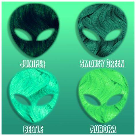 Hair Dye Green, Hair Color Swatches, Dye Inspiration, Apothecary Decor, Bold Hair Color, Ocean Green, Gorgeous Hair Color, Boring Hair, Birthday Hair