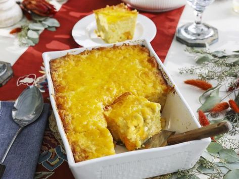 Grandmas Old-Fashioned Baked Mac N Cheese Baked Corn Pudding Recipe, Corn Pudding Casserole, Kardea Brown, Creamy Corn Casserole, Cheesy Corn, Corn Casserole Recipe, Baked Corn, Corn Pudding, Creamy Corn