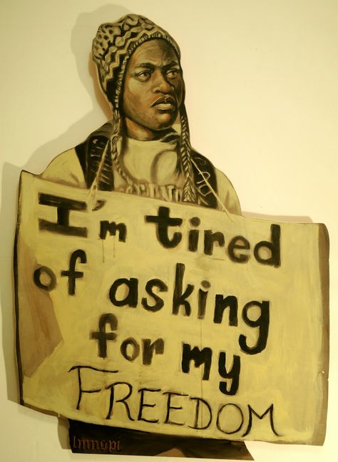 "I'm tired of asking for my FREEDOM"  |  Painting by lmnopi Black Lives Matter Art, African American History Facts, Eric Garner, Black Empowerment, Protest Art, Black Art Painting, Black Lives Matter Movement, Power To The People, Black Artwork