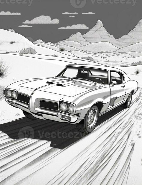 arafed drawing of a car driving on a snowy road. generative ai. Car On Road Drawing, Driving Car Drawing, Car On Road, Road Drawing, Car On The Road, Snowy Road, Road Vector, Car Drawing, Driving Car