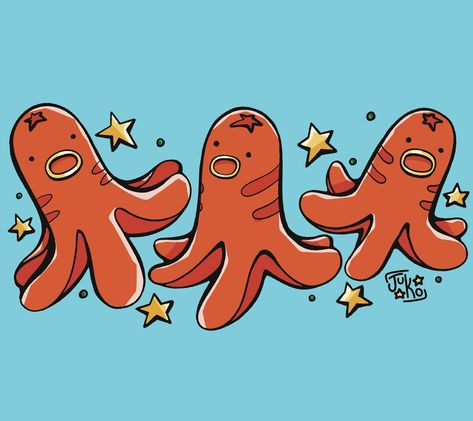 Octo-sausage Inspired by those little guys in bento boxes made of hot dogs 🌭 🐙 #illustration #bentobox #octopus #squid #procreate #doodle #illustragram #digitalart Cute Octopus Illustration, Bento Illustration, Squid Doodle, Hot Dog Octopus, Octopus Sausage, Octopus Doodle, Dancing Octopus, Hot Dog Art, Octopus Hotdogs