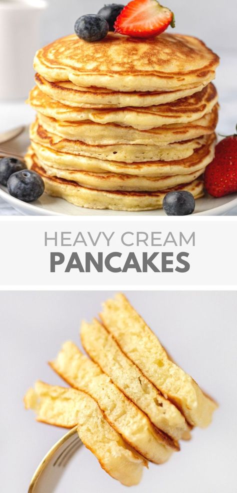 Sweet Cream Pancakes Recipe Diner Pancake Recipe, Sweet Cream Pancakes, Sweet Cream Pancakes Recipe, Sweet Pancake Recipe, Vegan Heavy Cream, Heavy Cream Recipes, Quick Pancakes, The Best Pancakes, Cream Pancakes