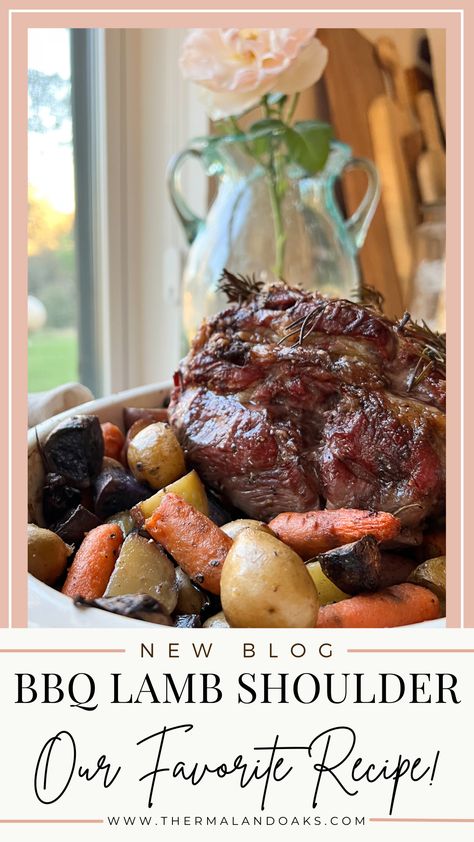 Smoked BBQ Lamb Shoulder is an absolute treat Whole Lamb Shoulder Recipes, Bbq Lamb Shoulder, Lamb Shoulder Recipes, Smoked Lamb Shoulder, Pork Shoulder Recipe, Smoked Lamb, Lamb Kabobs, Thermaland Oaks, Bbq Lamb