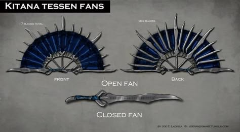 Tessen Fan, Kitana Cosplay, Battle Fan, Combat Fan, Fan Tattoo, Fantasy Props, Cool Swords, Arte Fantasy, Fantasy Character Design