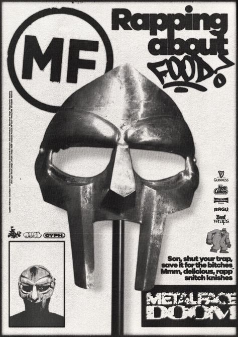 Illest villain Illest Villain, Mf Doom Black And White, Mf Doom Poster, Comic Graphic Design, Mr Doom, Mf Doom, Dorm Posters, Poster Room, Graphic Poster Art