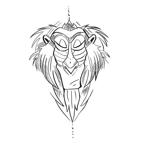 Lion King Flash Tattoo, Brave Tattoo Disney, Disney Sketch Tattoo, Dark Disney Tattoos, Disney Flash Tattoo, Rafiki Tattoo, Pixar Tattoo, Simple Tattoo Stencils, Cheshire Cat Drawing