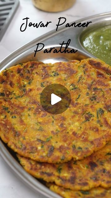 Benazeer Dhorajiwala on Instagram: "Here’s the detailed recipe! ❤️  Ingredients and Method for Jowar Paratha!  MAKES 4 PARATHAS😍 In a bowl, Mix  1 Carrot Grated 1/2 Cup Fenugreek Chopped (Methi) 1 Medium Onion Chopped 1 Tsp Chopped Garlic 1 Tsp Sesame Seeds 1 Tsp Green Chillies Chopped  1/2 Tsp Carom Seeds (Ajwain)  Salt  -Mix nicely so all the moisture releases. Leave for 5 minutes.   1/2 Tsp Red Chilli Powder 1/4 Tsp Turmeric Powder 1 Tsp Roasted Cumin Powder  100 gms Grated Paneer  - Mix well, Then add   1/2 Cup + 2 Tbsp Jowar Aata  Coriander Leaves -Now,  Mix and make into a dough and add 2-3 Tbsp water accordingly to make it semi soft. Your dough should not be too hard or else the edges will crack.  -Now take a parchment paper or plastic, Grease it with some oil properly.  -Place a p Methi Paneer Recipe, Paneer Paratha Recipes, Indian Fruit Salad Recipe, Jowar Recipes, Methi Paratha, Carom Seeds, Millet Recipes, Red Chilli Powder, Paratha Recipes