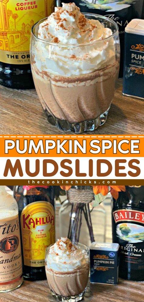 Looking for more simple fall recipes? Here's an easy pumpkin drink! With only 4 ingredients, you can have these Pumpkin Spice Mudslides that taste like adult milkshakes. Save this pumpkin recipe for an easy cocktail to make at home! Mudslide Cocktail, Pumpkin Drinks, Mudslide, Baileys Irish, Boozy Drinks, Fall Drinks, Alcohol Drink Recipes, Drinks Alcohol Recipes, Lemon Tree