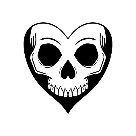 Heart Doodle Art Design, Drawn Skull, Skull Love, Traditional Tattoo Flowers, Skull Stencil, Skull Crafts, Wonderland Tattoo, Heart Stencil, Heart Doodle