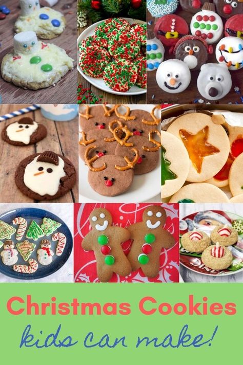 See a handful of easy Christmas cookies that kids can make on their own! Christmas is a great time to include your kids in the baking process. This list contains 50 Christmas cookies that will brighten your holiday baking season. #christmascookies Holiday Cookies To Make With Kids, Decorating Sugar Cookies With Kids, Easy Holiday Cookies For Kids, Kid Christmas Cookies Easy, Easy Christmas Cookies To Make With Kids, Easy Kids Christmas Cookies, Xmas Baking Ideas For Kids, Toddler Christmas Cookie Decorating, Kids Christmas Cookies Easy