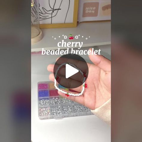 TikTok · iyel˚ʚɞ˚ Beads Tutorial, Beading Tutorials, Beaded Bracelet, Ios App, Android Apps, Twitter Card, Twitter Image, Cherry, Beaded Bracelets