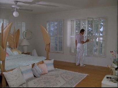 The great McCarthy and the same house in Definitely Miami 80’s Bedroom, Miami Vice Fashion, 80s Interior Design, Beach Mansion, Impact Doors, 80s Interior, Don Johnson, Hidden Rooms, Deck Plans