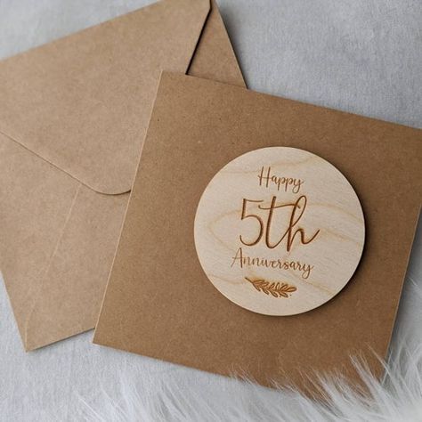 Anniversary Year List, Fifth Wedding Anniversary, Wooden Anniversary Gift, Anniversary Cards For Him, Five Year Anniversary, 5 Year Anniversary Gift, Best Anniversary Gifts, Wood Anniversary, 5th Wedding Anniversary