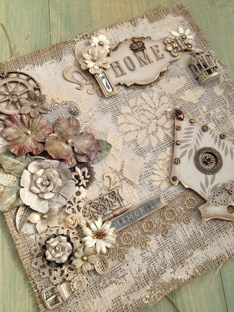 Yours Artfully: A day in the studio Altered Canvas, Burlap Canvas, Shabby Chic Cards, Mixed Media Art Canvas, Altered Photo, Mixed Media Crafts, Mixed Media Techniques, Burlap Crafts, Scrapbooking Photo