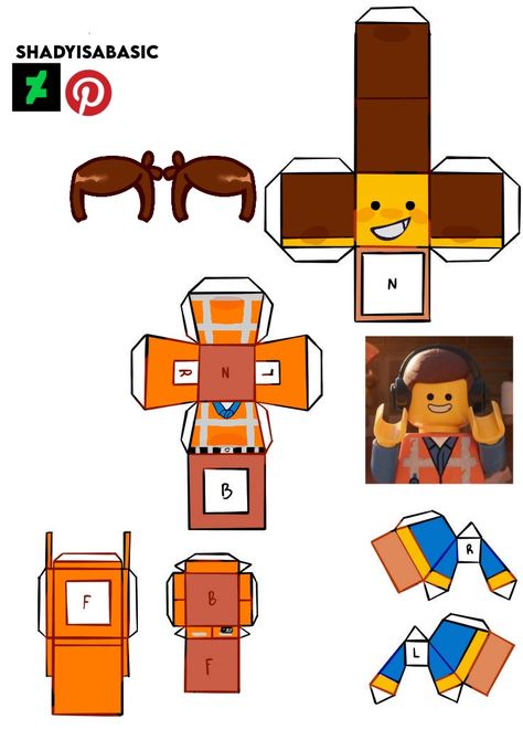 #Legomovie #Emmetlegomovie #papercraft Emmet Lego, Paper Doll Craft, Doll Template, Paper Folding Crafts, Lego Batman Movie, Paper Doll Template, Papercraft Templates, Having No Friends, Lego Movie