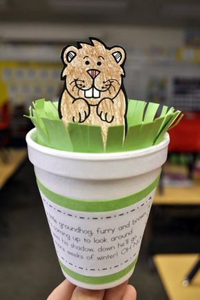 Groundhog Day Pop-up Puppet Preschool Groundhog, Kindergarten February, Groundhog Day Activities, February Classroom, Ground Hog, February Activity, February Ideas, Teaching Holidays, February Crafts