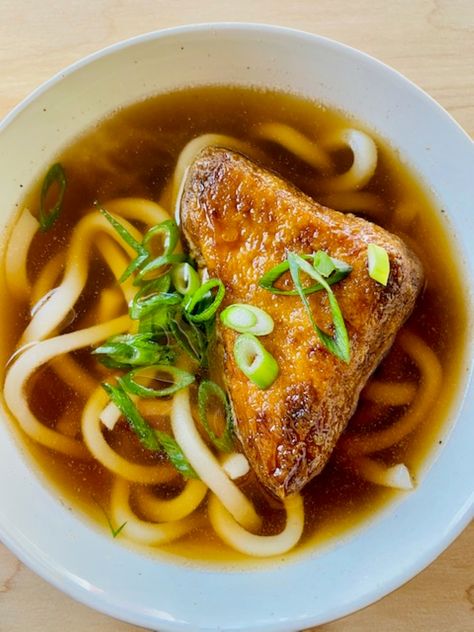 Udon Noodle Recipes, Chicken Yaki Udon, Kitsune Udon, Udon Noodles Recipe, Deep Fried Tofu, Udon Noodle, Japanese Soup, Easy Japanese Recipes, Buttered Noodles