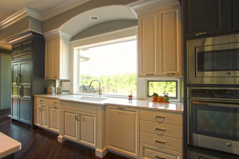 Large Kitchen Window Over Sink, Large Picture Window, Large Kitchen Window, Oven Cabinet, Kitchen Wall Cabinets, Picture Window, Over Sink, Over The Sink, Kitchen Oven