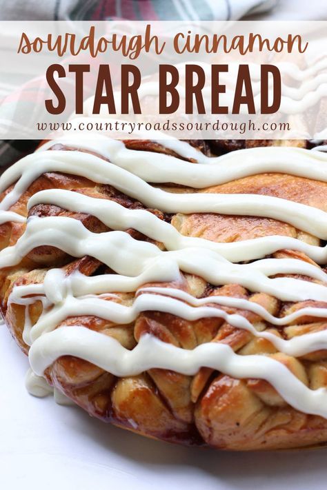 Sourdough Cinnamon Star Bread Sugar Free Sourdough Recipes, Sourdough Cinnamon Bread Recipe, Sourdough Christmas Recipes, Holiday Sourdough, Cinnamon Star Bread Recipe, Star Bread Recipe, Cinnamon Star Bread, Sourdough Christmas, Sourdough Cinnamon Rolls